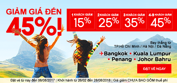 Air Asia khuyến mãi giá sốc cho nhiều chặng bay