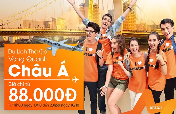 Bay châu Á thả ga cùng Jetstar, giá chỉ từ 88.000 đồng