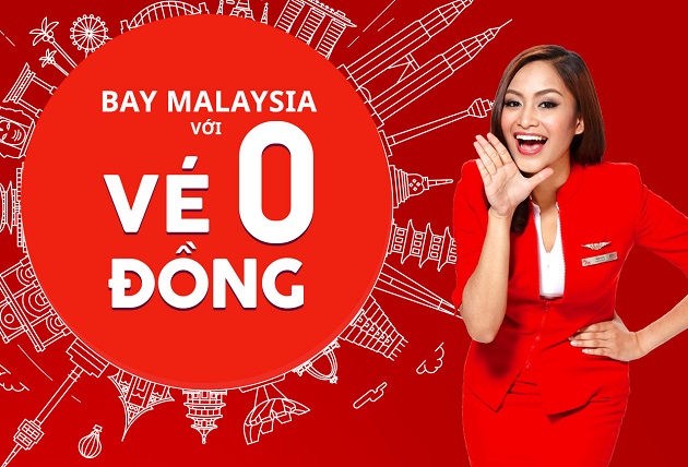 Bay thả ga cùng vé rẻ Air Asia giá chỉ từ 0 VND