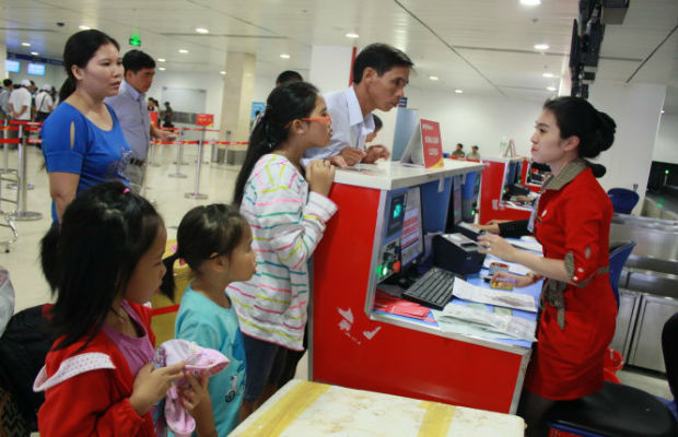 Vị trí quầy làm thủ tục của hãng nội địa tại sân bay Tân Sơn Nhất, Nội Bài