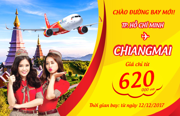 Vietjet tung vé bay Chiang Mai giá hấp dẫn chỉ từ 620.000 đồng