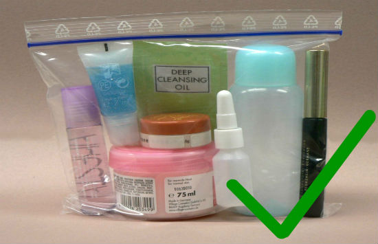 Các quy định mới về chất lỏng khi đi máy bay