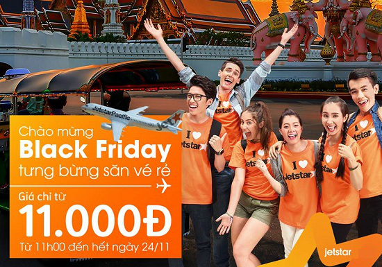 Jetstar tung vé 11K chào mừng Black Friday, bay thả ga nhiều chặng