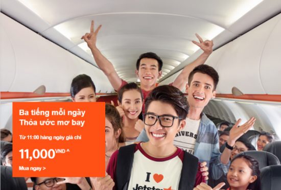 3 tiếng cực hot! Bay thả ga cùng Jetstar vé 11.000đ