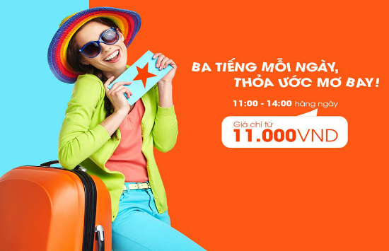Vé khuyến mãi Jestar 11.000đ, thả ga du lịch đó đây