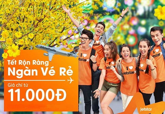 Săn vé Jetstar 11.000đ, rộn ràng bay Tết