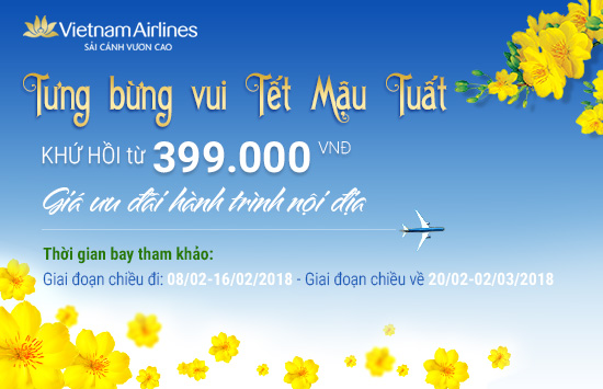 Tưng bừng vui Xuân đón Tết cùng Vietnam Airlines, giá vé chỉ 399.000đ