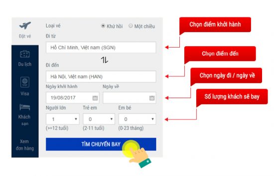 giá vé máy bay hà nội vào sài gòn vietjet air