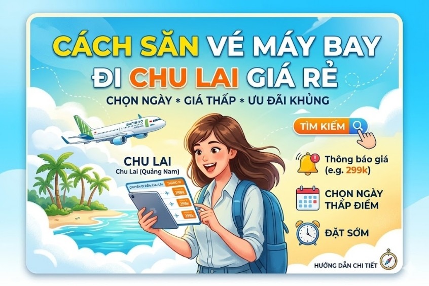 Dideden hướng dẫn bạn cách đặt vé máy bay đi Chu Lai giá rẻ- Cực chuẩn sang chảnh !