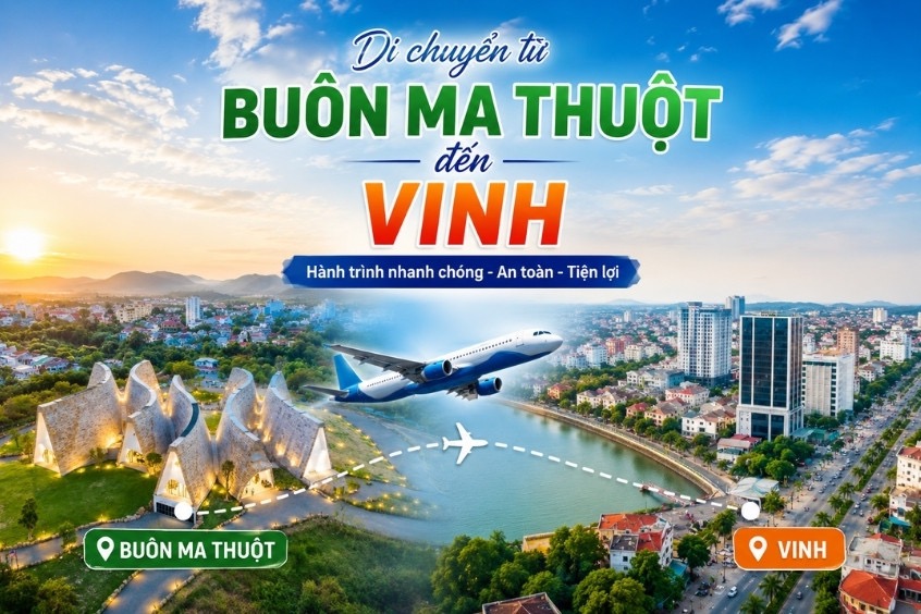 Dideden cùng bạn đồng hành về xứ Nghệ với phương tiện di chuyển từ Buôn Ma Thuột đi Vinh