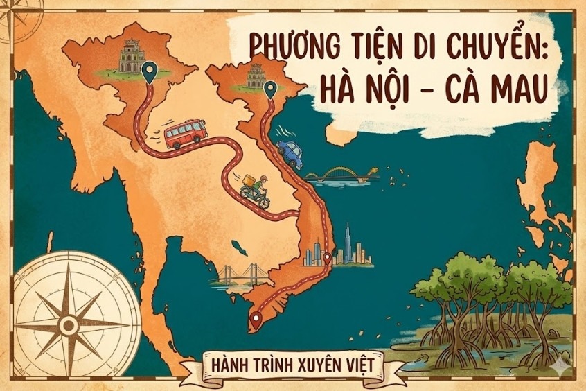 Trải nghiệm phương tiện di chuyển từ Hà Nội đến Cà Mau an toàn cùng Dideden!