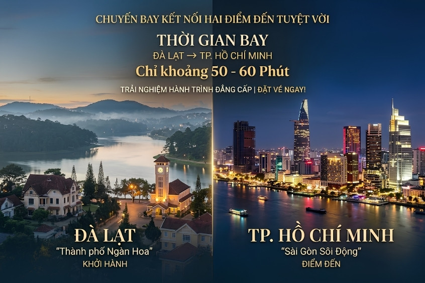 Thời gian bay từ Đà Lạt đi TP. Hồ Chí Minh: Giải đáp thắc mắc từ A-Z