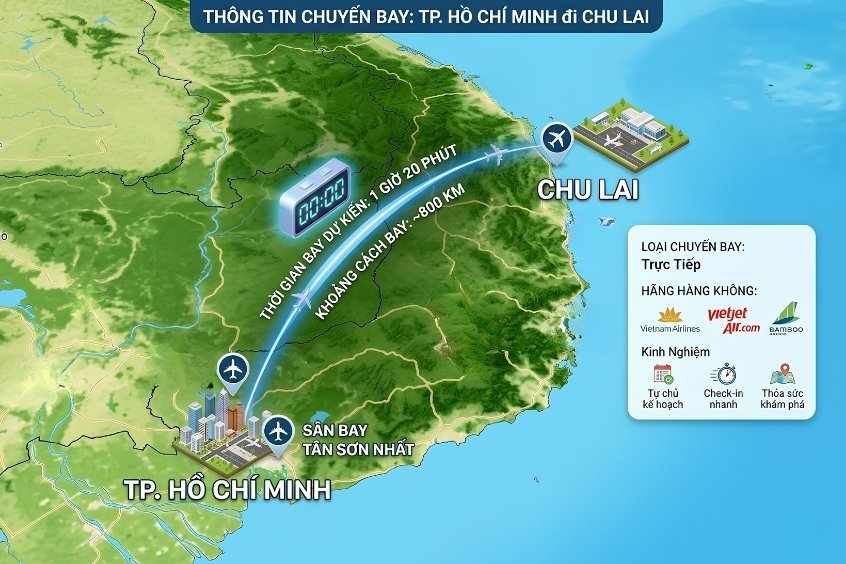Kinh nghiệm tối ưu thời gian bay từ TP. Hồ Chí Minh đi Chu Lai cho du khách