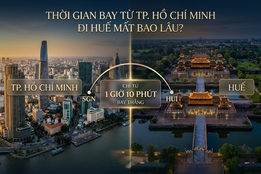 Thời gian bay từ TP. Hồ Chí Minh đi Huế: Thông tin cập nhật chính xác nhất
